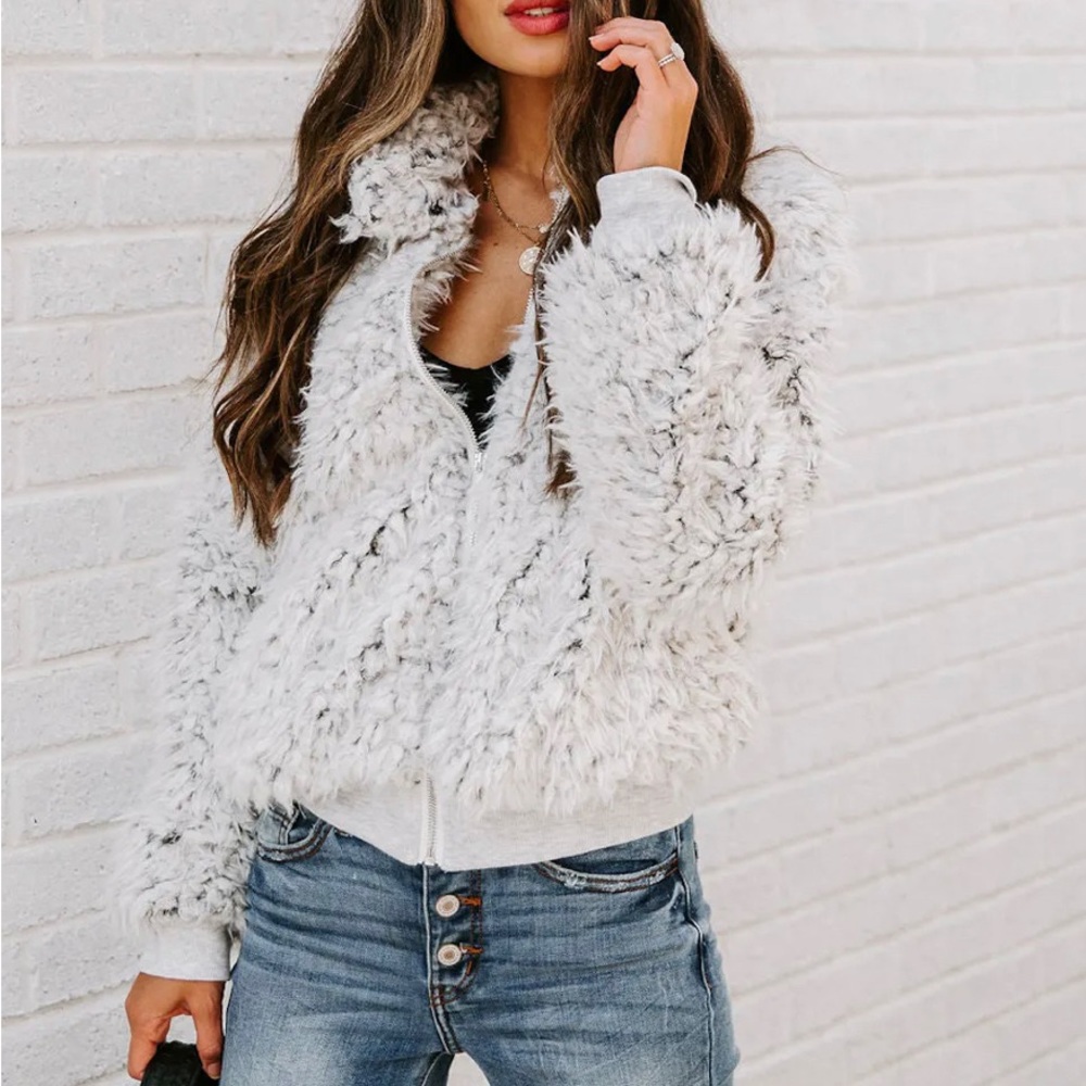 Just In//- Faux Fur bomber Jacket